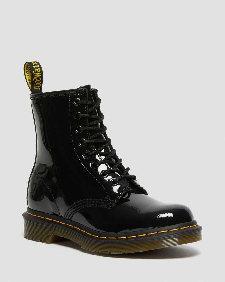 Dr. Martens 1460 Patent Lær Snørestøvler Dame Svart [3016LZVNJ]